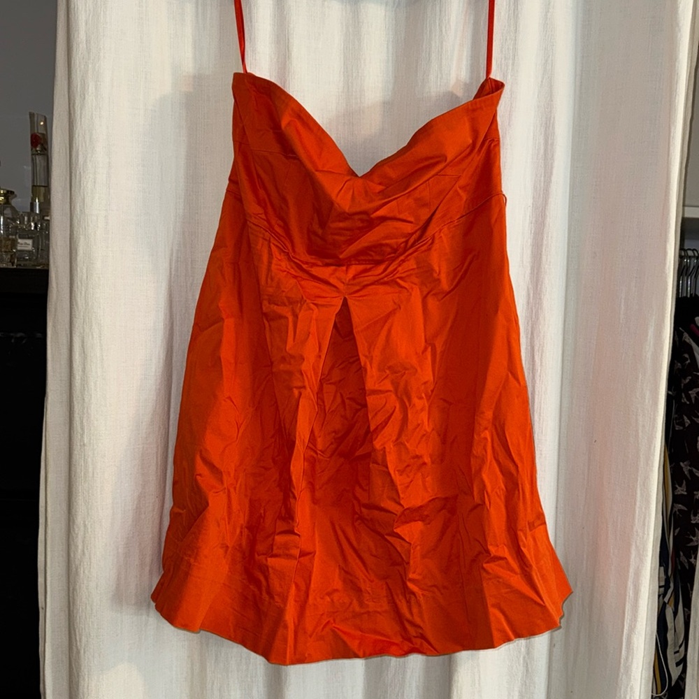 #17 orange sleeveless dress